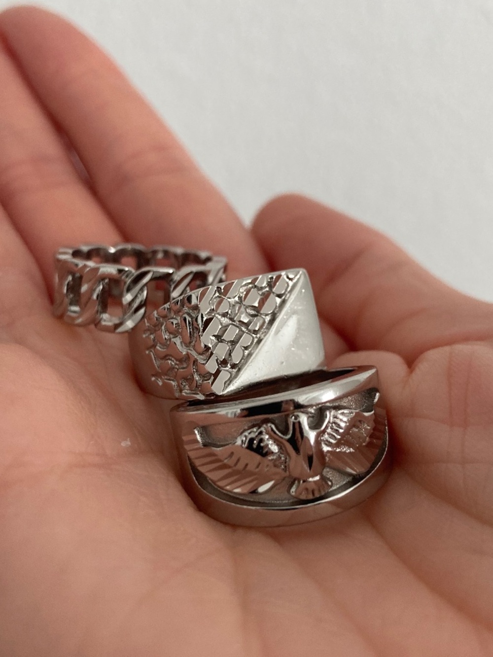 CHILD OF WILD SZ6 Ring SET Silver Stackable layering cocktail Rings Silver New